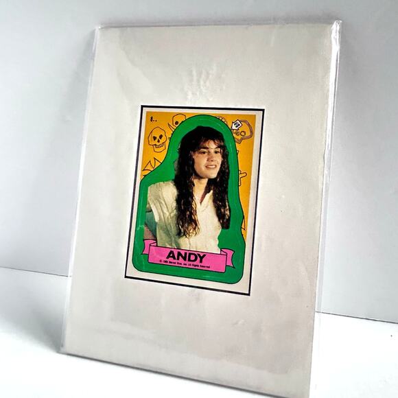 1985 Topps The Goonies Andy #8 Sticker Trading Card Mounted 5x7 Cardstock - Picture 1 of 3